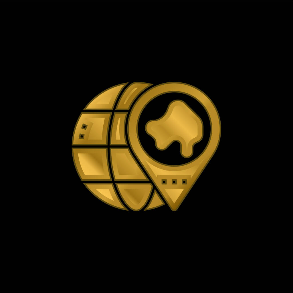 Asien vergoldet metallisches Symbol oder Logo-Vektor - Vektor, Bild