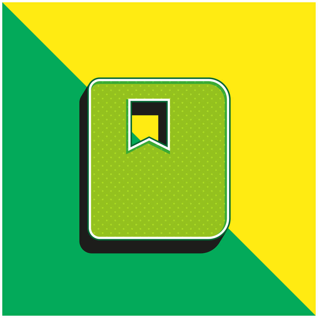 Agenda Zöld és sárga modern 3D vektor ikon logó - Vektor, kép