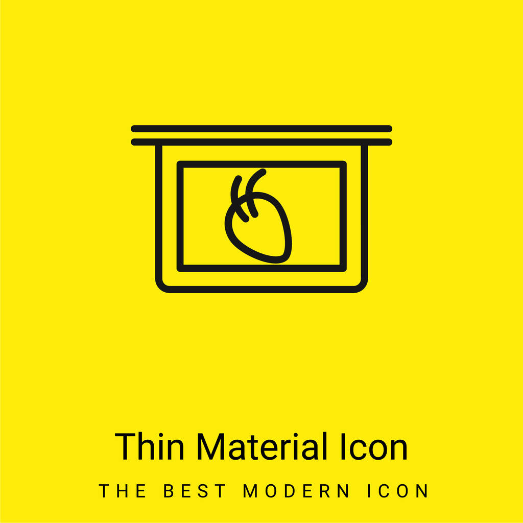 Body Organ With Hair Strands View On Plate minimal bright yellow material icon - Vector, Image