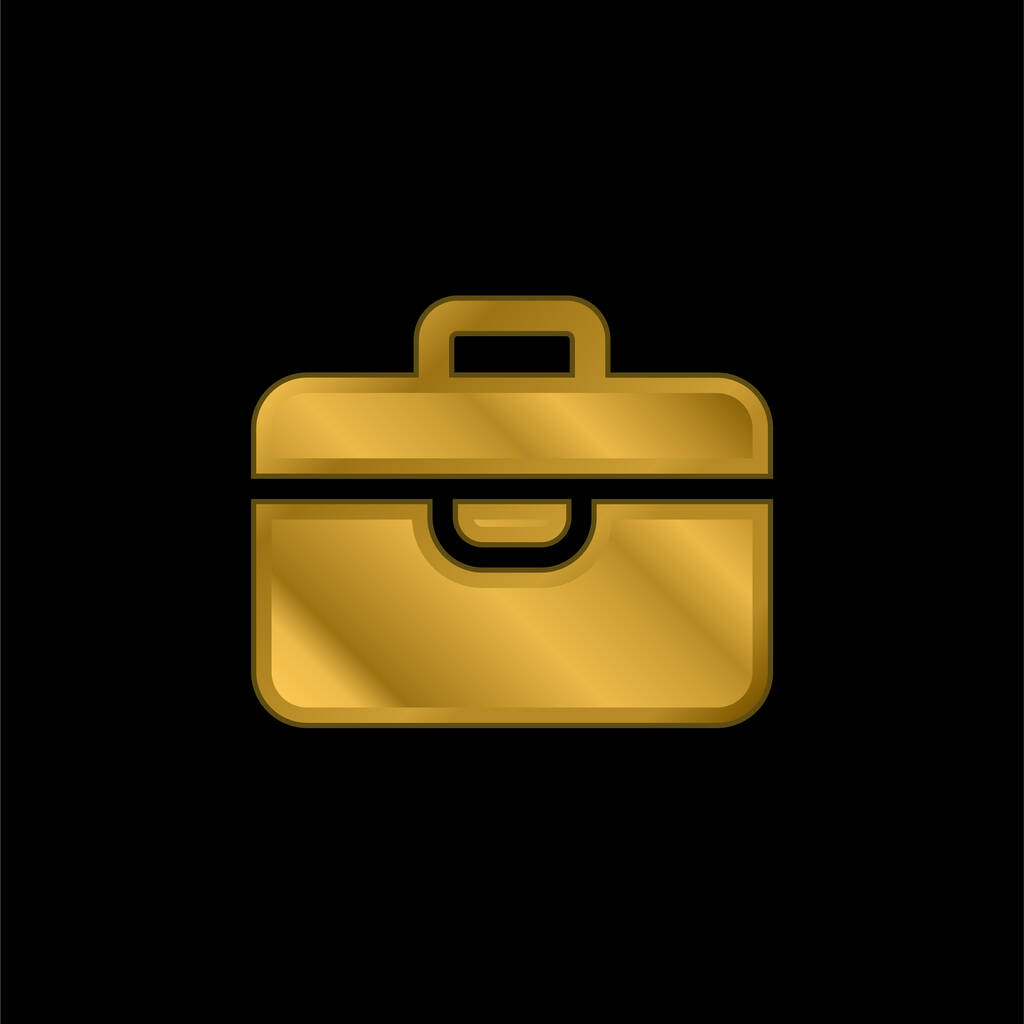 Briefcase vergulde metalic icoon of logo vector - Vector, afbeelding