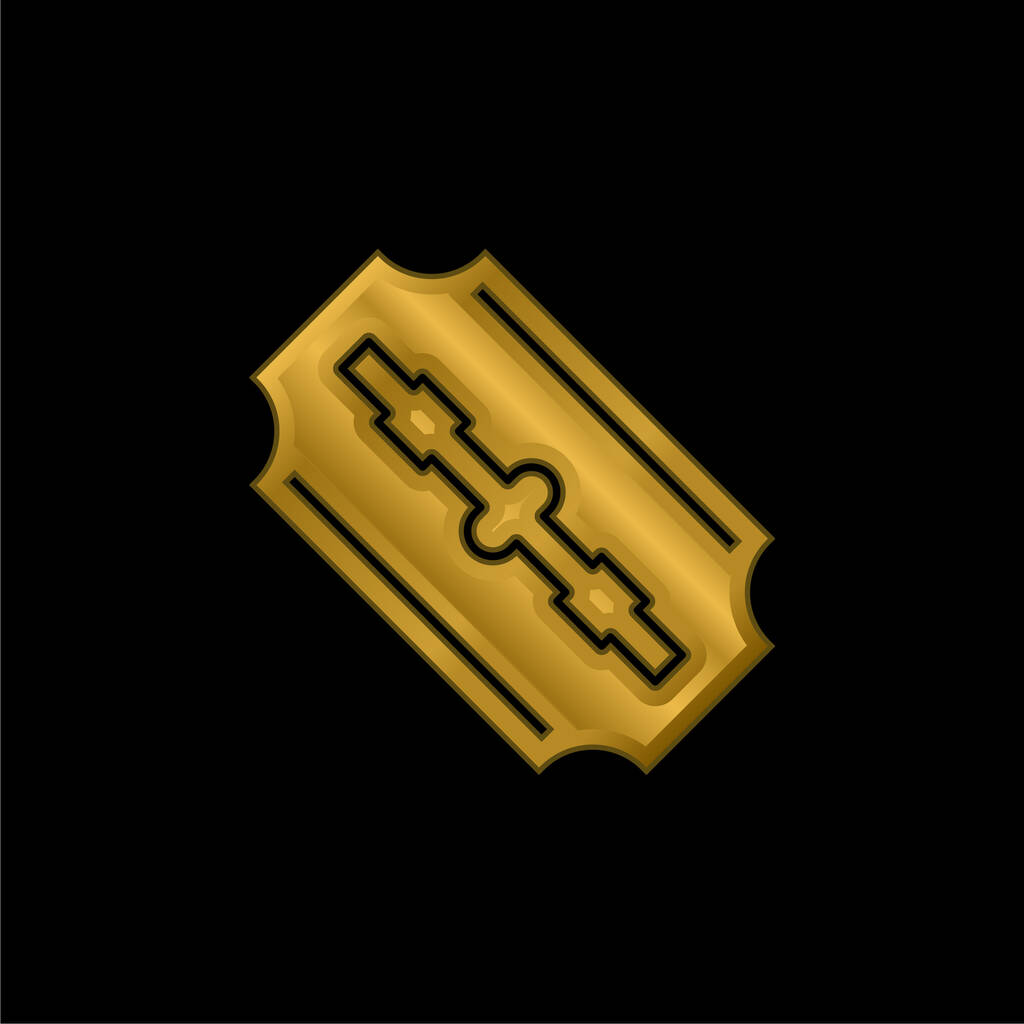 Klingen vergoldet metallisches Symbol oder Logo-Vektor - Vektor, Bild
