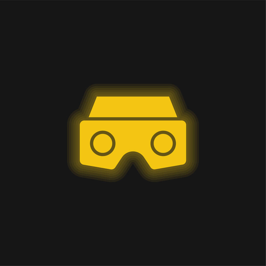 Ar Óculos amarelo brilhante ícone de néon - Vetor, Imagem