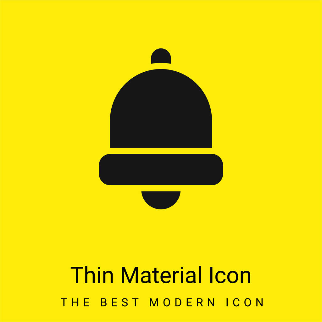 Bell mínimo icono de material amarillo brillante - Vector, Imagen