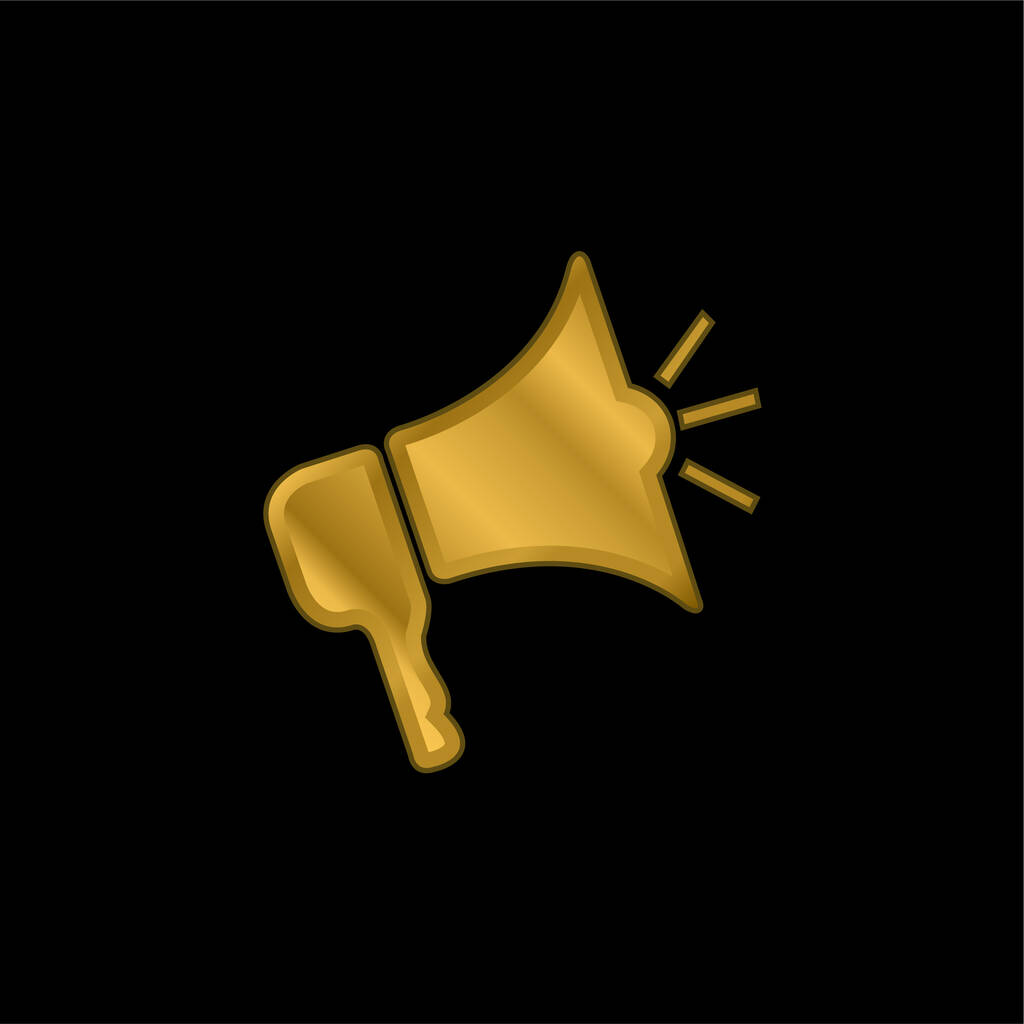 Amplificador chapado en oro icono metálico o logo vector - Vector, imagen