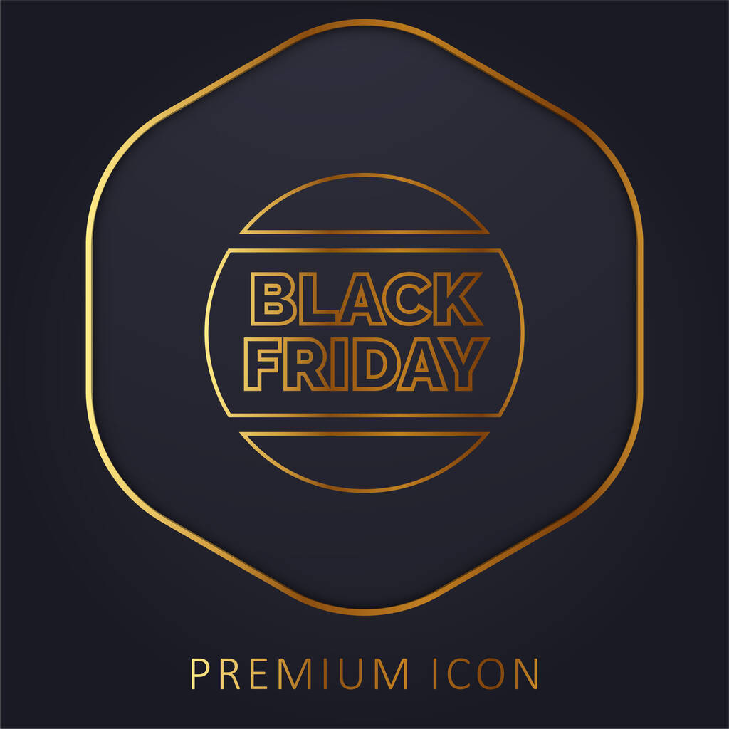 Black Friday linha dourada logotipo premium ou ícone - Vetor, Imagem