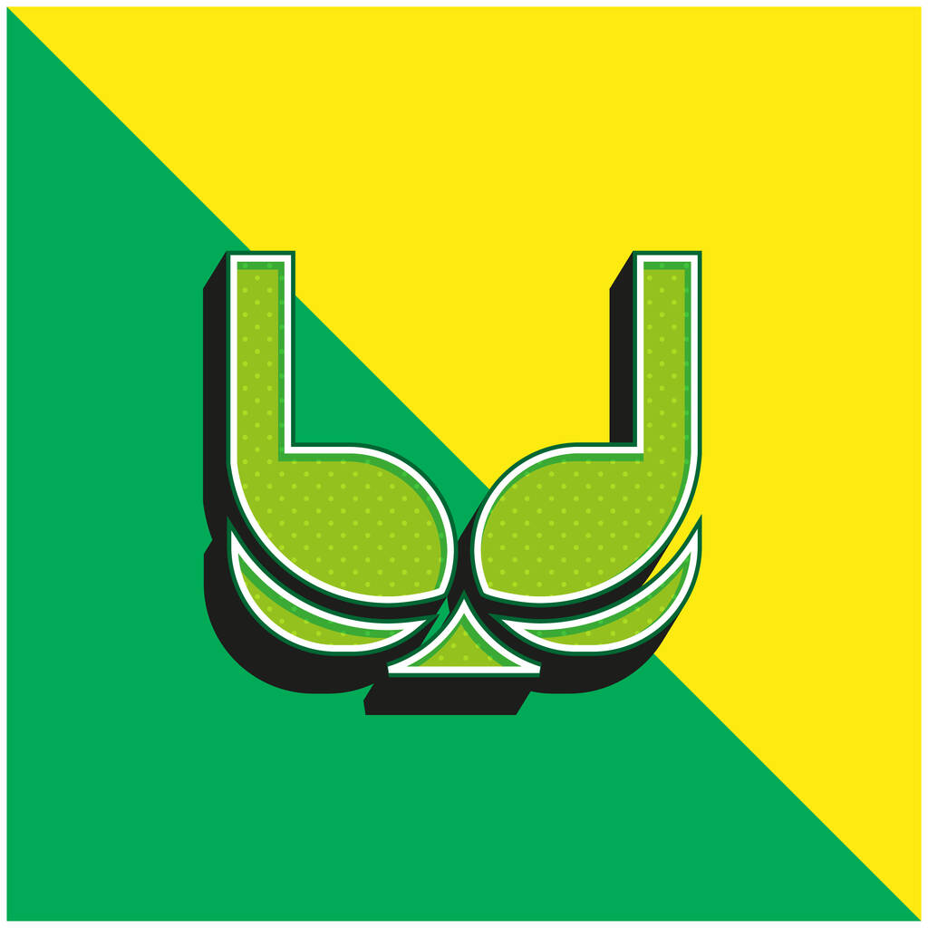 Sujetador verde y amarillo moderno 3d vector icono logotipo - Vector, Imagen