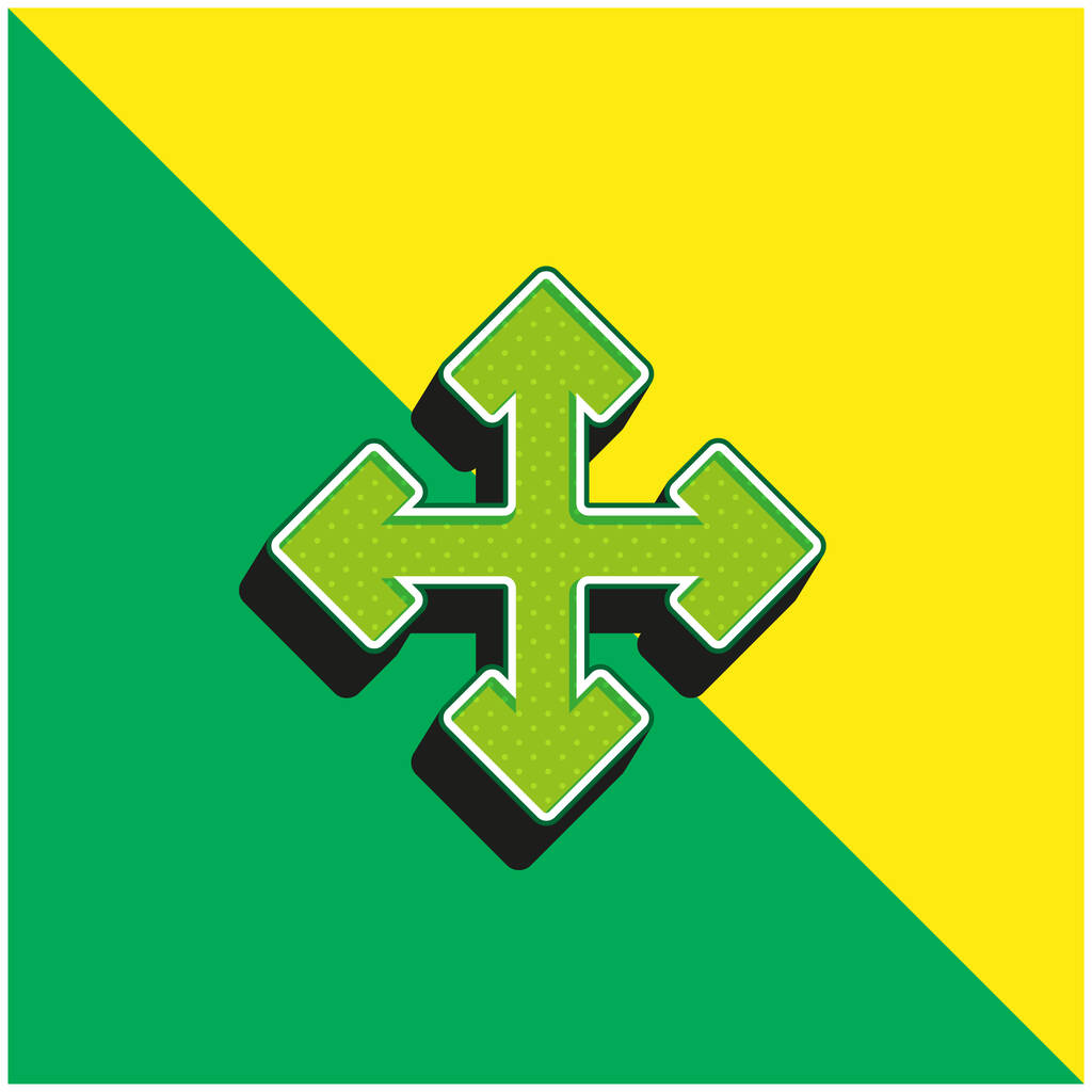 Frecce Logo icona vettoriale 3D moderna verde e gialla - Vettoriali, immagini