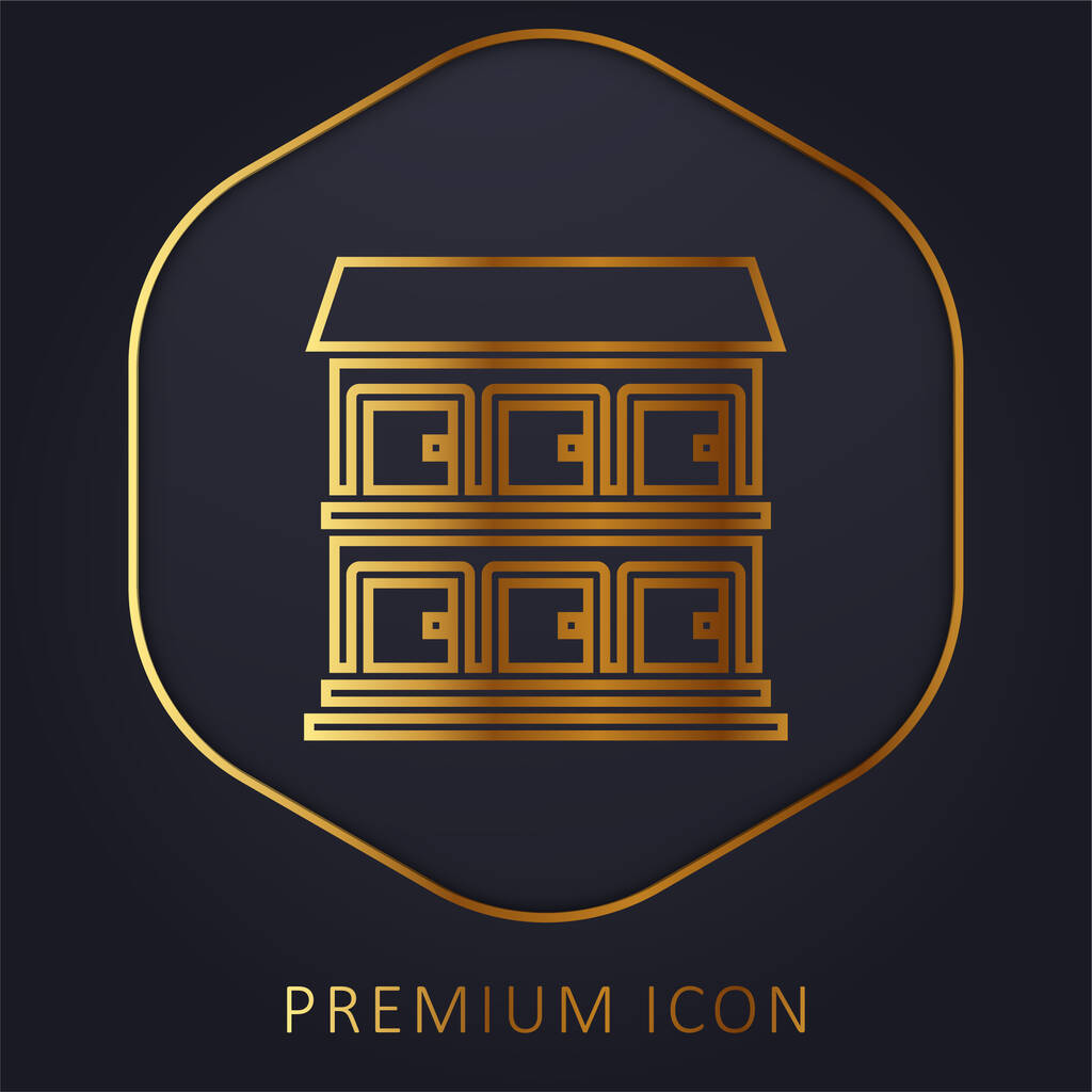 Aparment złota linia logo premium lub ikona - Wektor, obraz