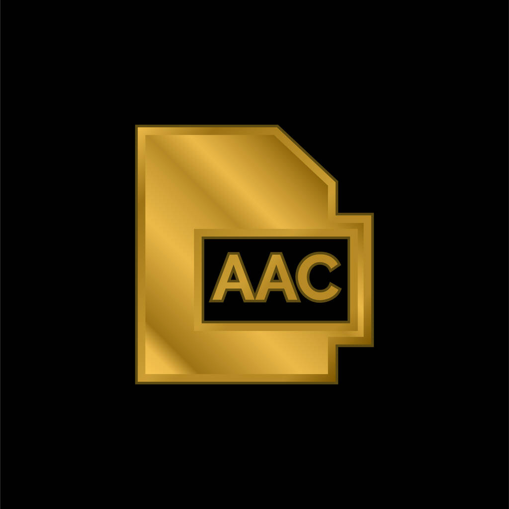 Aac chapado en oro icono metálico o logo vector - Vector, imagen