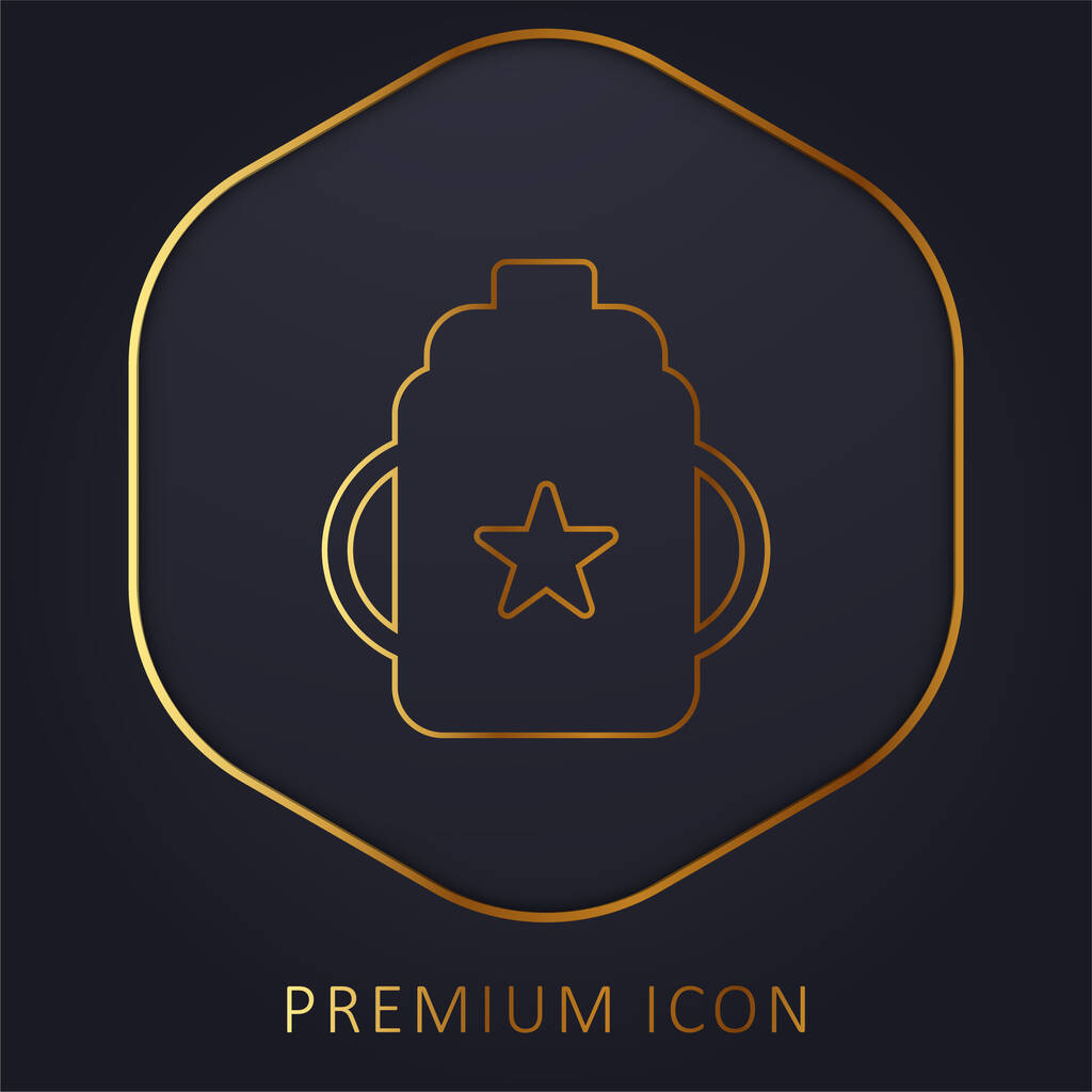 Baby Cup línea de oro logotipo premium o icono - Vector, Imagen