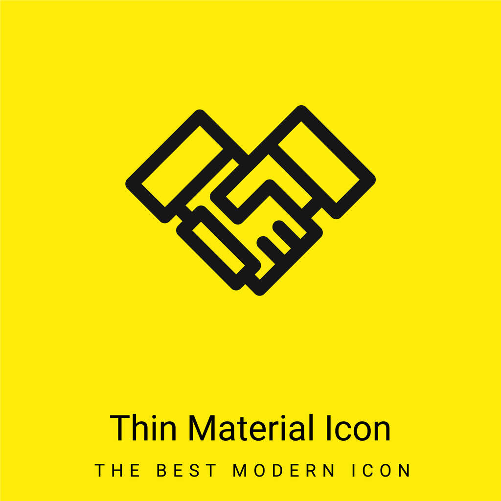 Agreement minimal bright yellow material icon - Vector, Image