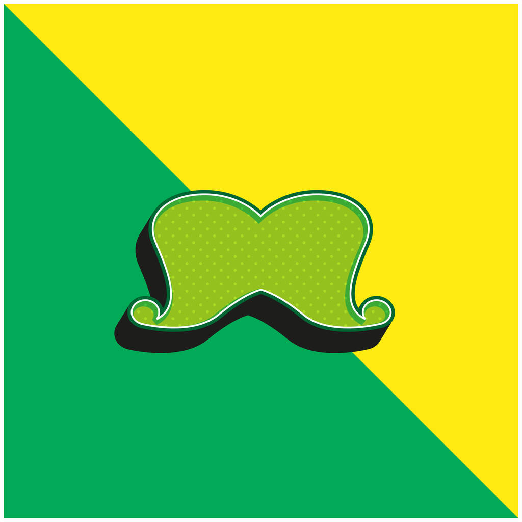 Grote snor Groen en geel modern 3D vector icoon logo - Vector, afbeelding