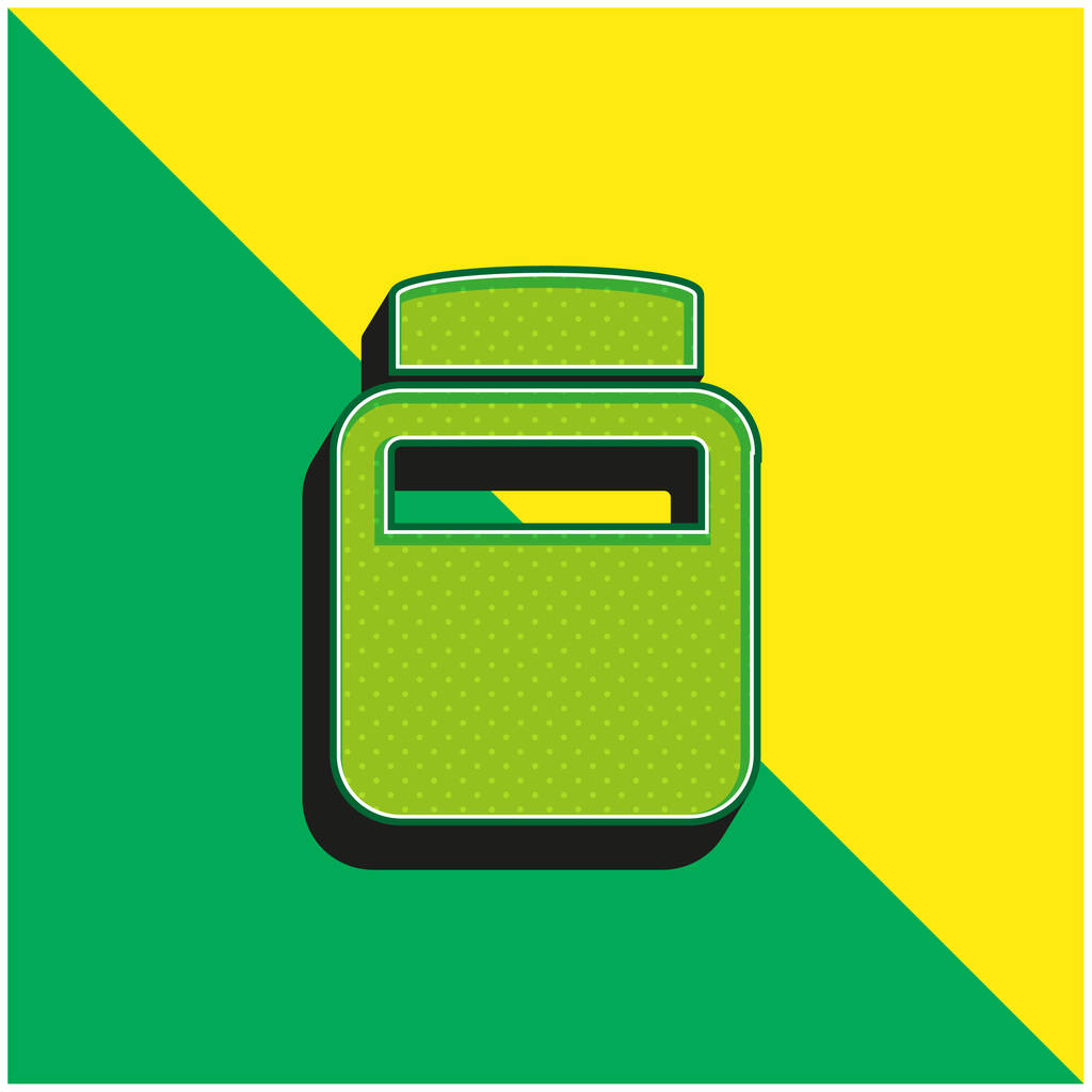 Garrafa de elementos químicos Verde e amarelo moderno logotipo do ícone do vetor 3d - Vetor, Imagem