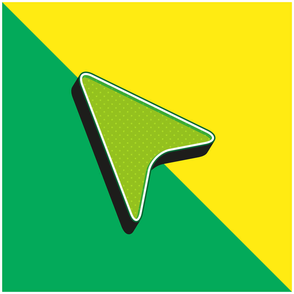 Black Pointer Green and yellow modern 3d vector icon - Вектор, зображення