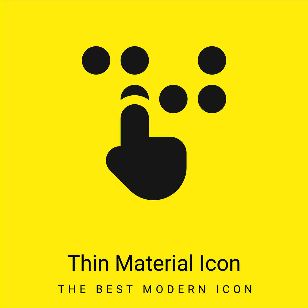 Braille minimaal helder geel materiaal icoon - Vector, afbeelding