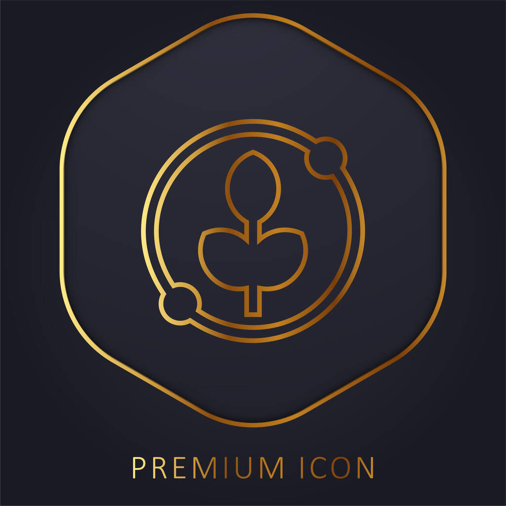 Logo o icono premium de la línea dorada de Agronomía - Vector, imagen