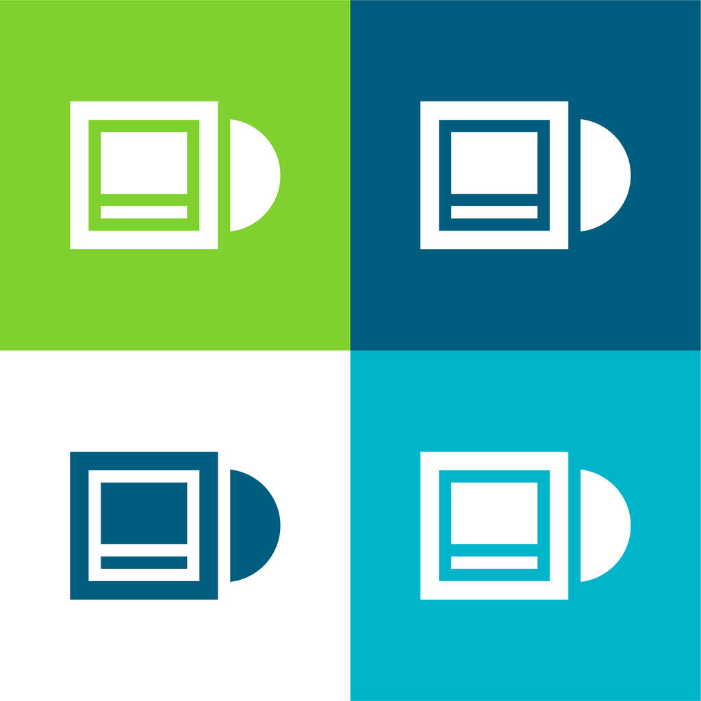 Album Flat four color minimal icon set - Vector, Image