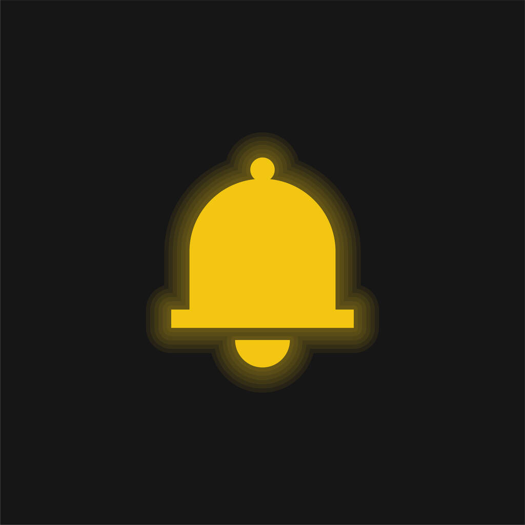 Значок дзвіночка жовтого кольору, що світиться неоном
 - Вектор, зображення