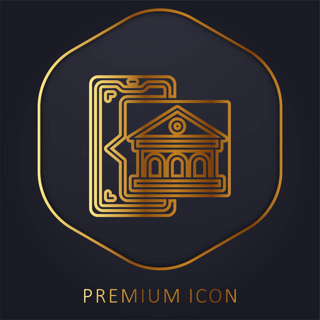 Banka altın hat premium logosu veya simgesi - Vektör, Görsel