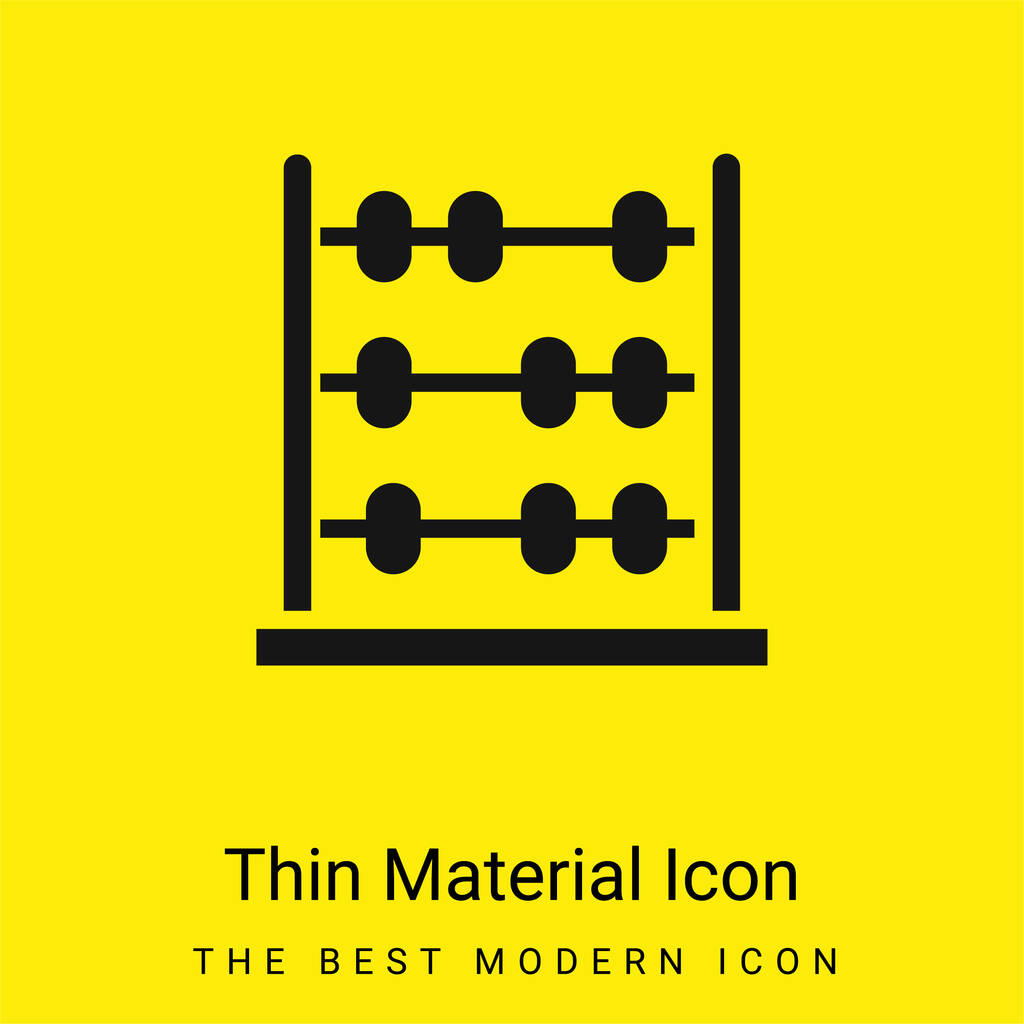 Abacus Toy minimal bright yellow material icon - Vector, Image