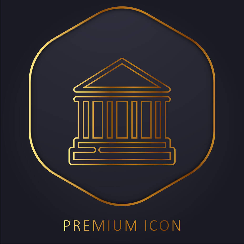 Τράπεζα σημάδι χρυσή γραμμή premium λογότυπο ή εικονίδιο - Διάνυσμα, εικόνα