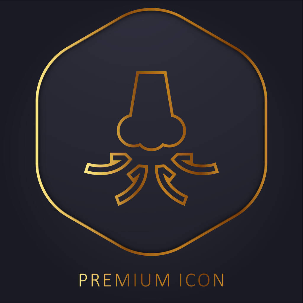 Respira la linea dorata logo o icona premium - Vettoriali, immagini