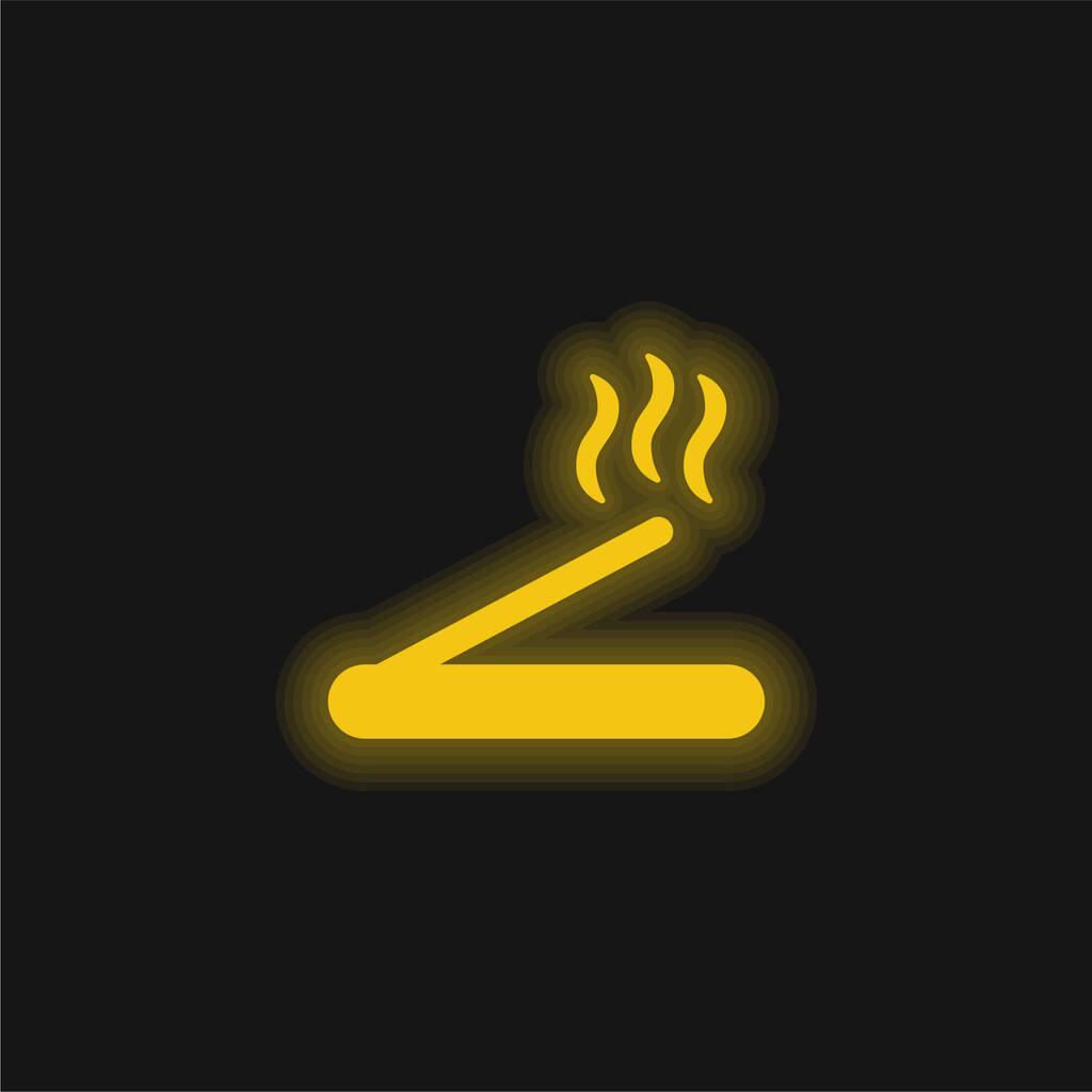 Aromaterapie žlutá zářící neonová ikona - Vektor, obrázek