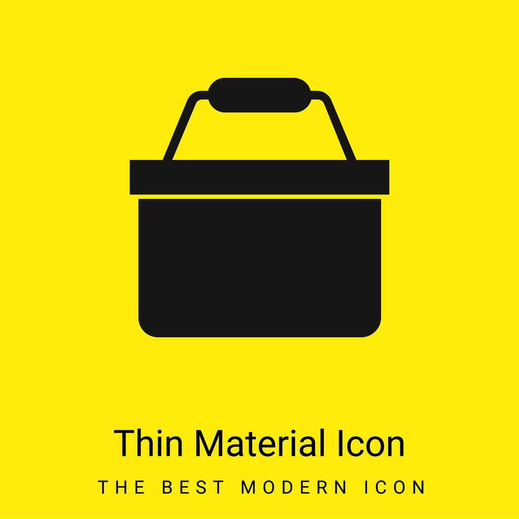 Panier minimal icône matériau jaune vif - Vecteur, image