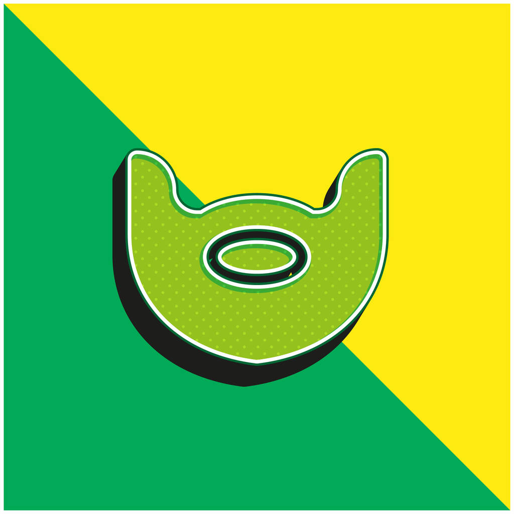 Sakal Yeşil ve Sarı Modern 3D vektör simgesi logosu - Vektör, Görsel