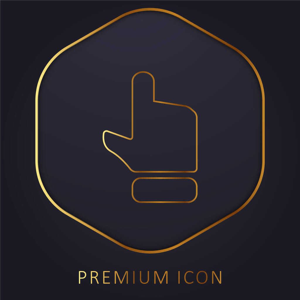 Fekete kéz ujj felfelé mutató arany vonal prémium logó vagy ikon - Vektor, kép