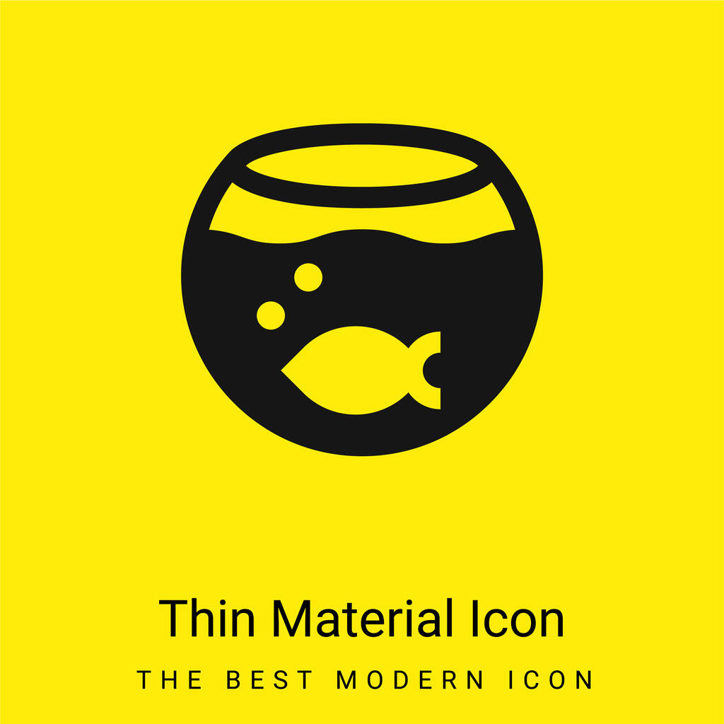 Minimalna jasnożółta ikona materiału akwarium - Wektor, obraz