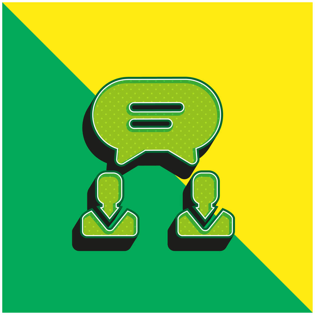 Sopimus Vihreä ja keltainen moderni 3d vektori kuvake logo - Vektori, kuva
