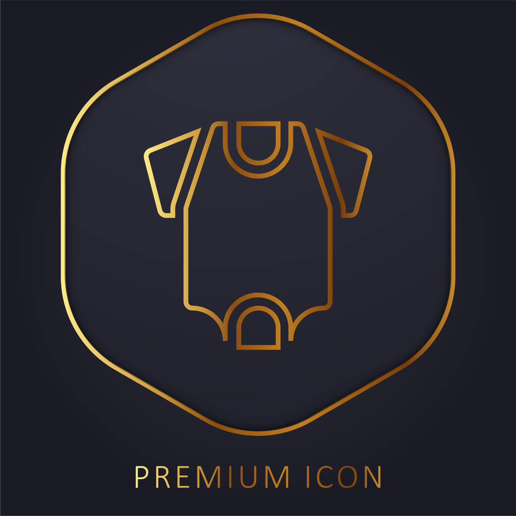 Baby Body golden line premium logo or icon - Vector, Image