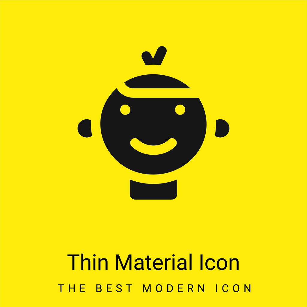 Baby minimaal helder geel materiaal icoon - Vector, afbeelding