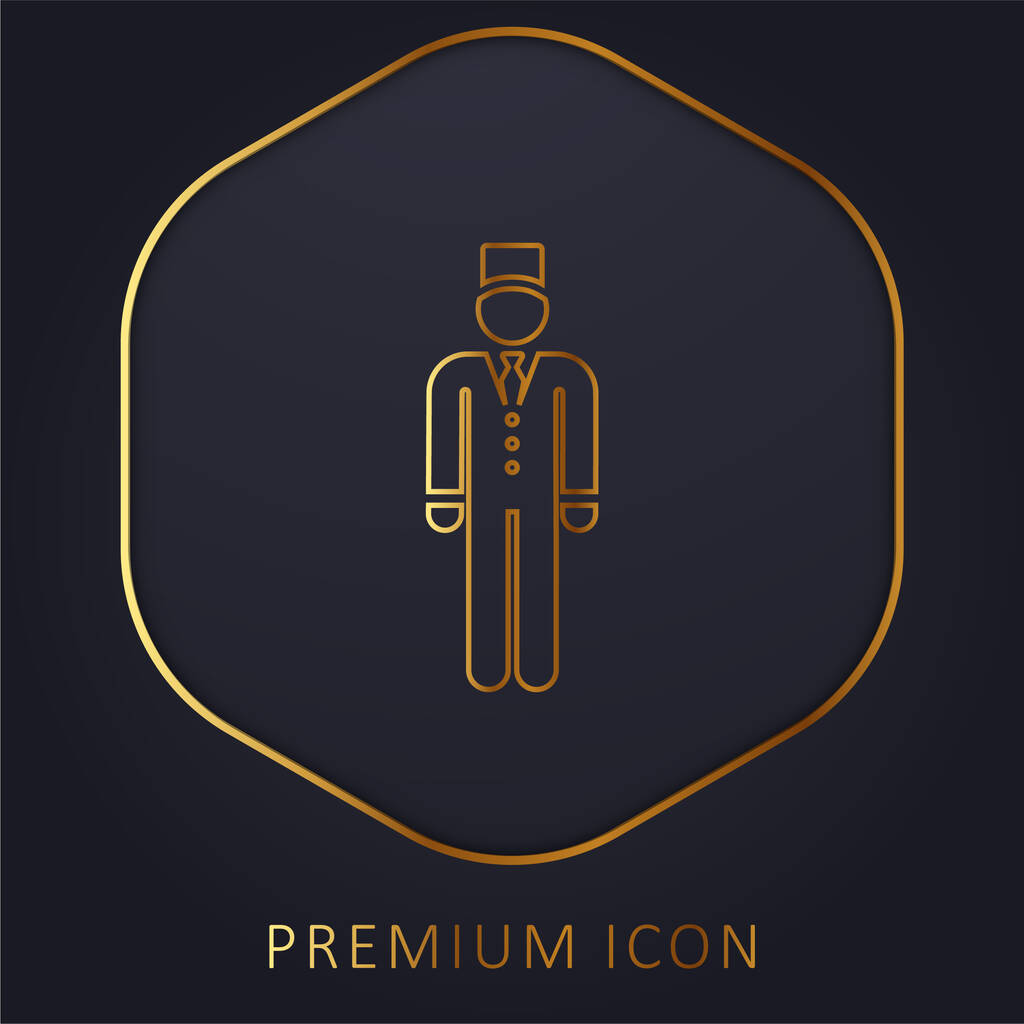Bell Boy golden line premium logo or icon - Vector, Image