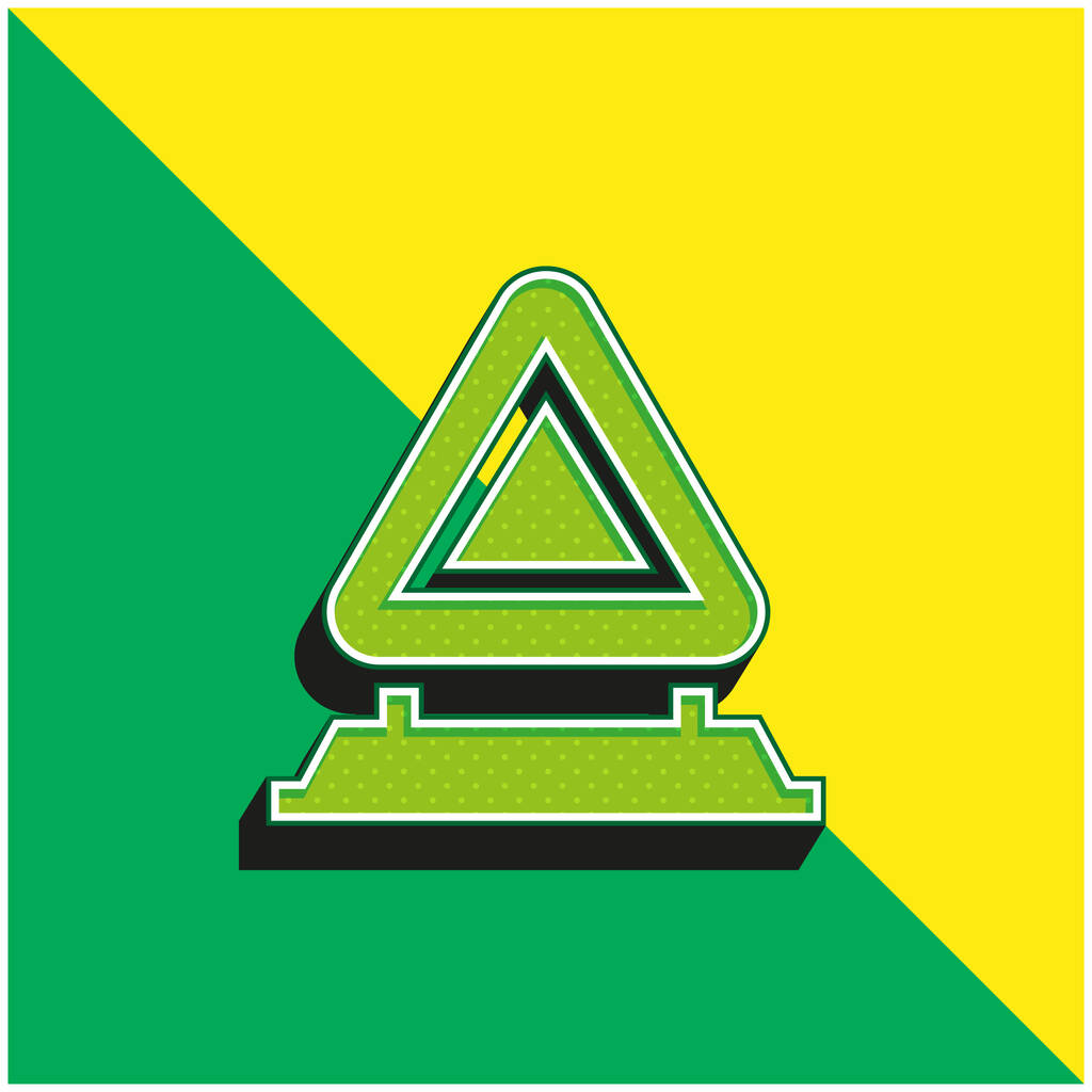Attention Green and yellow modern 3d vector icon logo - Vector, Image