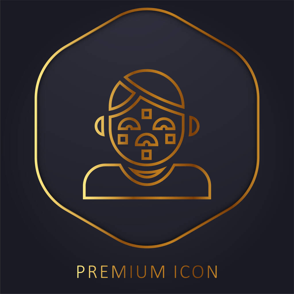 Trądzik złota linia logo premium lub ikona - Wektor, obraz