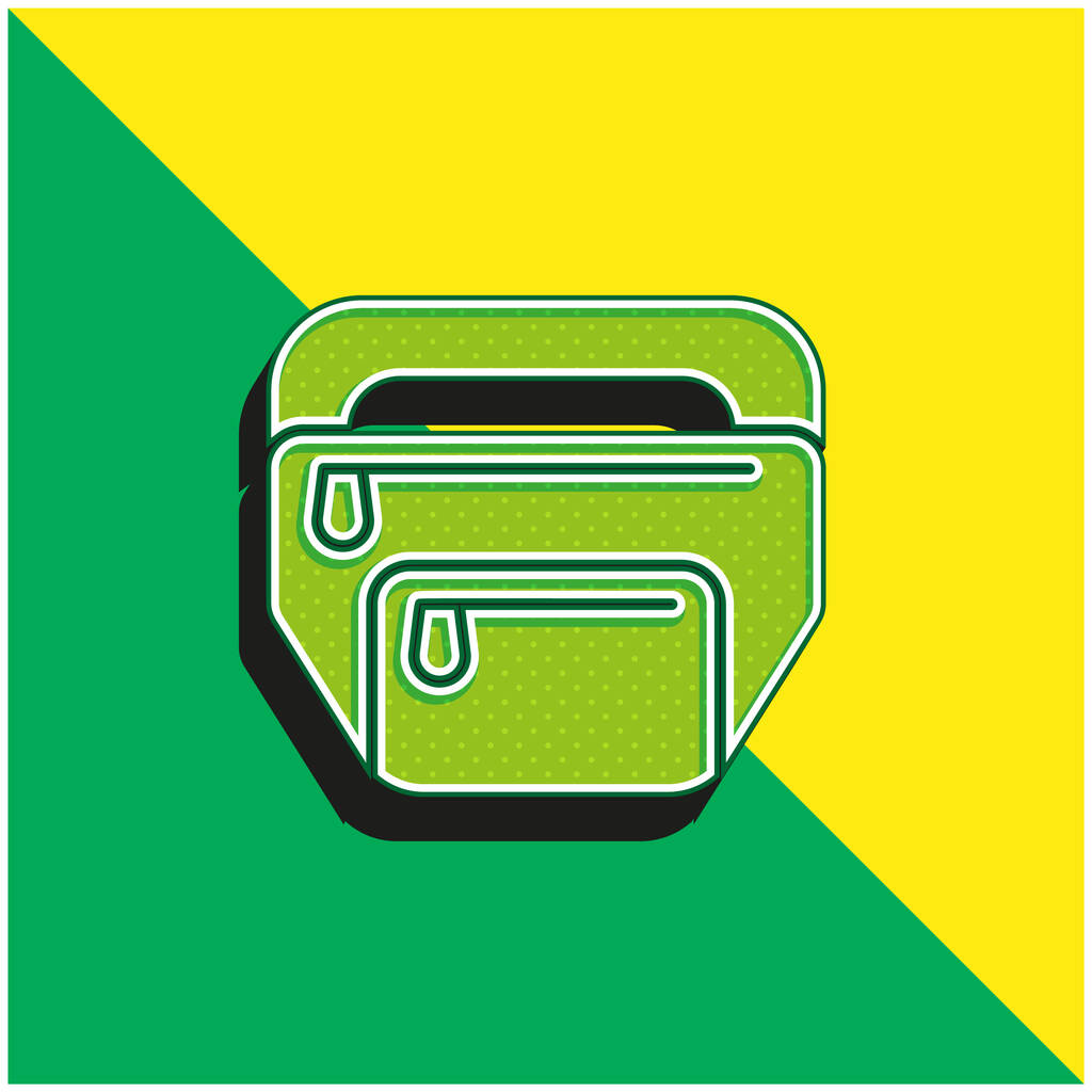 Öv Táska Zöld és sárga modern 3D vektor ikon logó - Vektor, kép