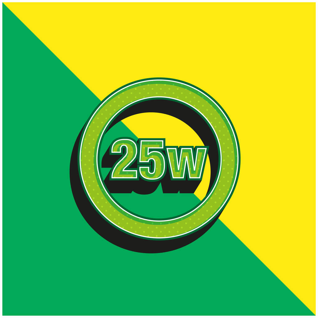 25 Ватт Лампа Індикатор Зелений і жовтий сучасний 3d Векторний логотип
 - Вектор, зображення