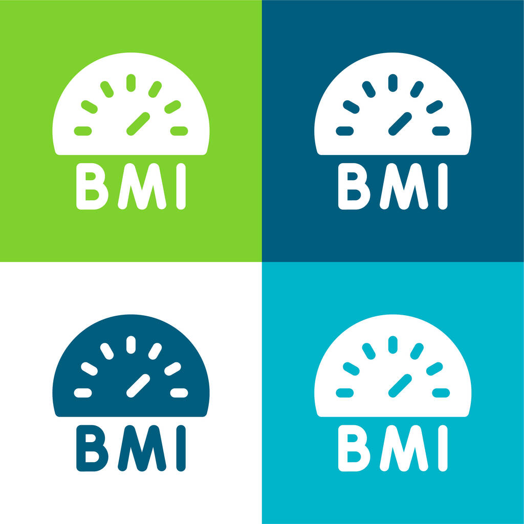 Bmi Set icona minimale a quattro colori piatto - Vettoriali, immagini