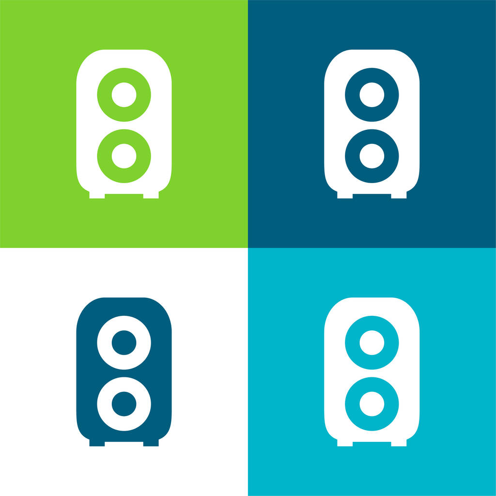 Amplificação de áudio Conjunto de ícones mínimos de quatro cores plano - Vetor, Imagem