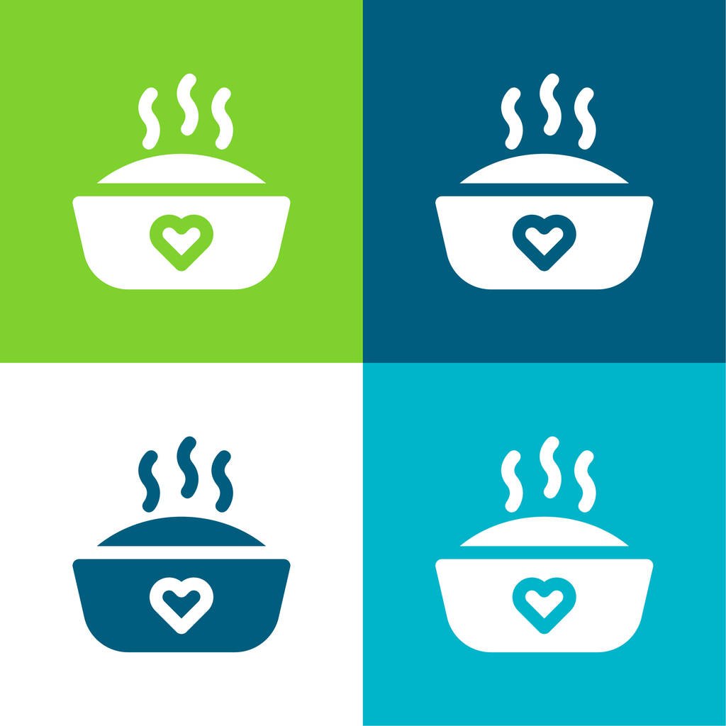 Nourriture pour bébé Ensemble d'icônes minimal quatre couleurs - Vecteur, image