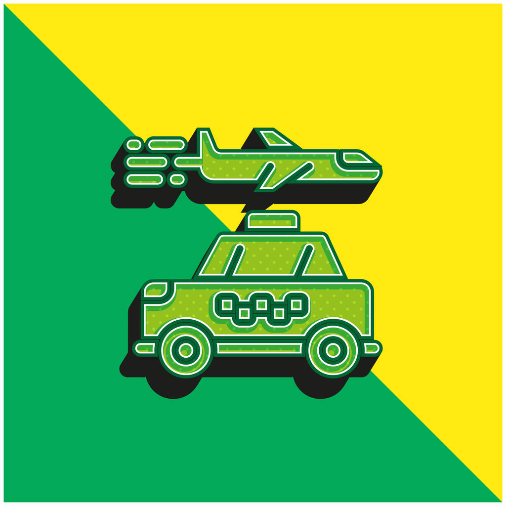 Havaalanı Yeşil ve sarı modern 3d vektör simgesi logosu - Vektör, Görsel