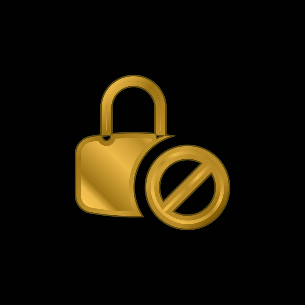 Zablokowany złoty wektor metalicznej ikony lub logo - Wektor, obraz