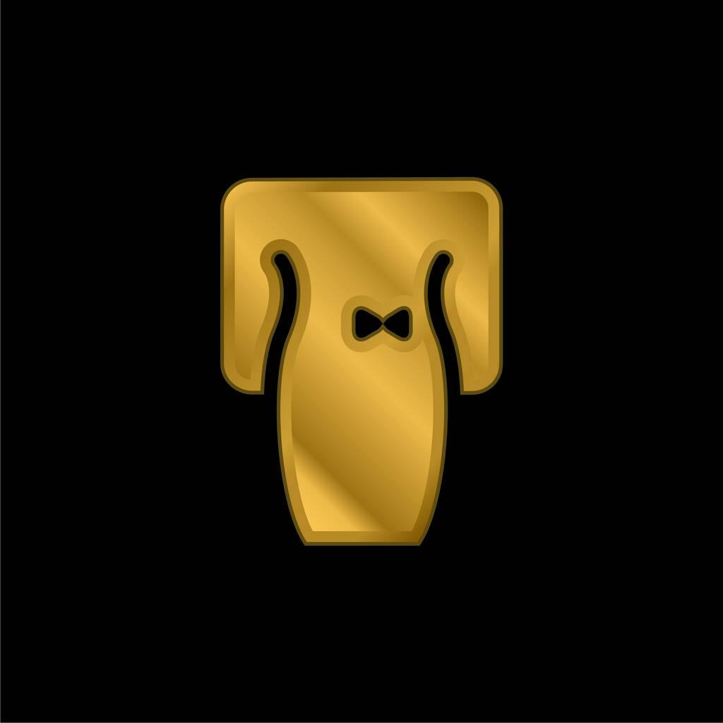 Bateau vestido banhado a ouro ícone metálico ou vetor logotipo - Vetor, Imagem