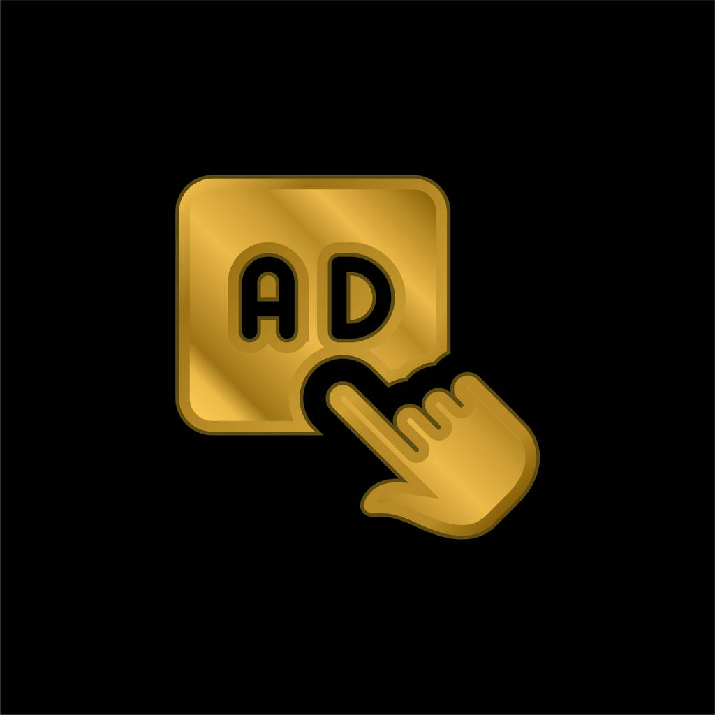 Anzeigen vergoldet metallischen Symbol oder Logo-Vektor - Vektor, Bild
