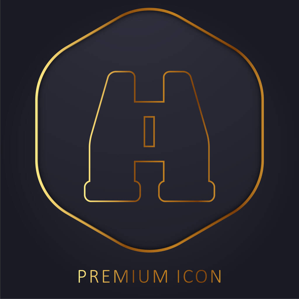 Binocolo linea dorata logo premium o icona - Vettoriali, immagini