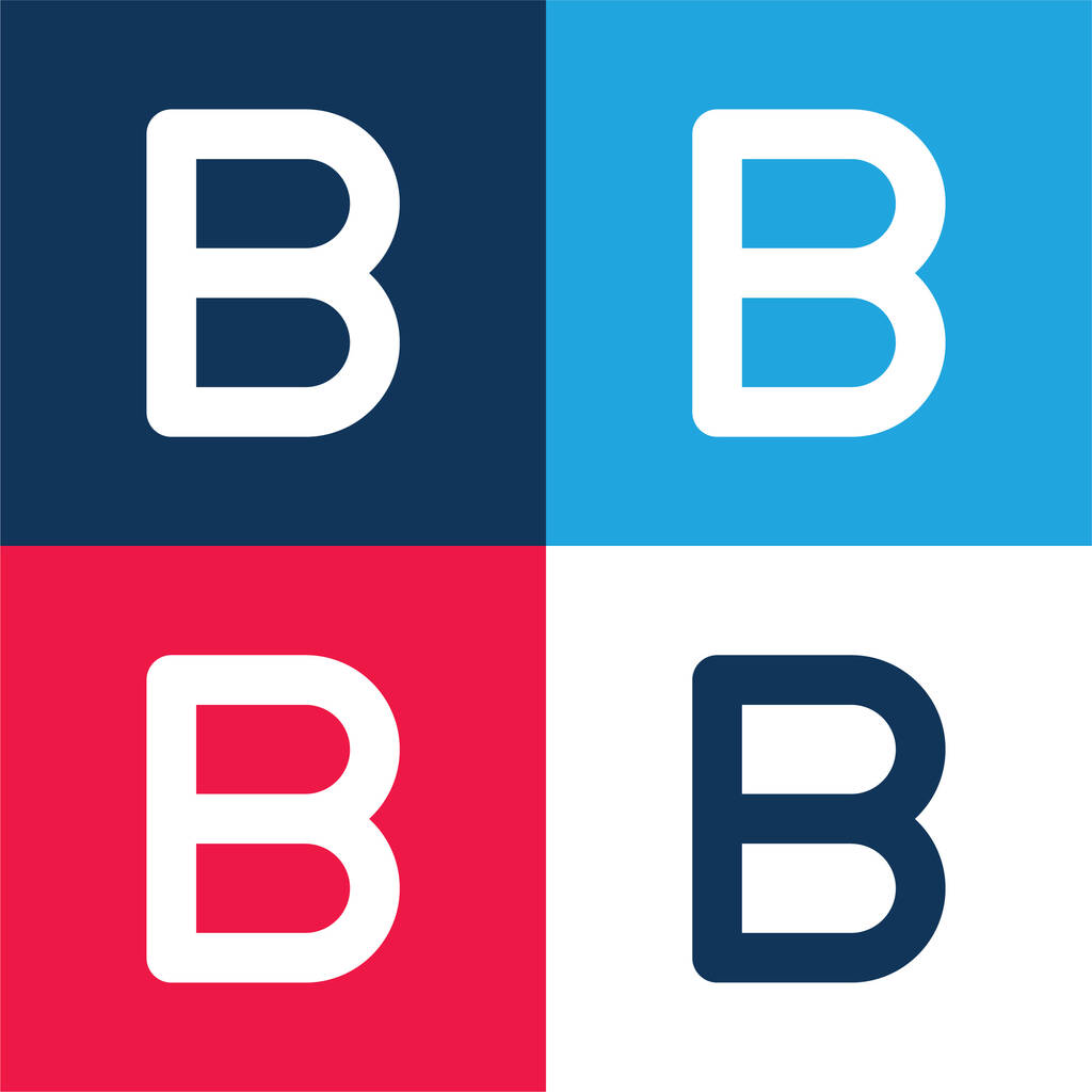 Beta modrá a červená čtyři barvy minimální ikona nastavena - Vektor, obrázek