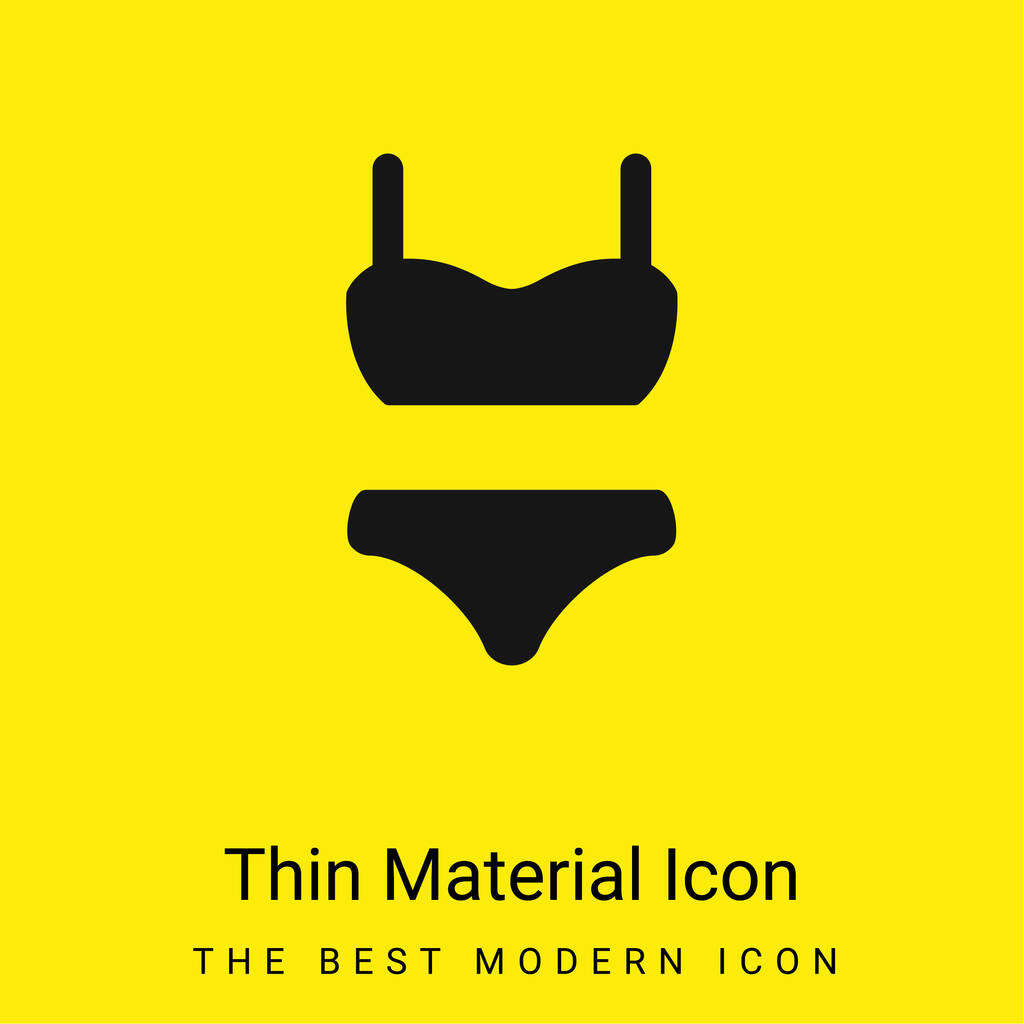Bikini Suit mínimo icono de material amarillo brillante - Vector, Imagen