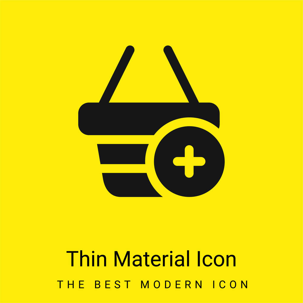 Añadir a la cesta icono de material amarillo brillante mínimo - Vector, Imagen